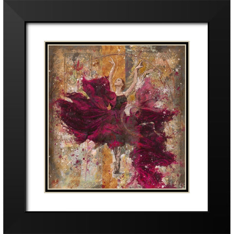 Fibonacci Indigo Ballerina Black Modern Wood Framed Art Print with Double Matting by Wiley, Marta