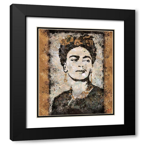 Frida Kahlo Black Modern Wood Framed Art Print with Double Matting by Wiley, Marta
