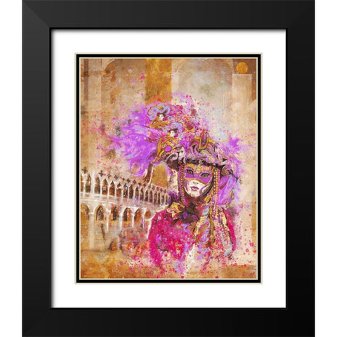 Venice Feather Hat Black Modern Wood Framed Art Print with Double Matting by Wiley, Marta