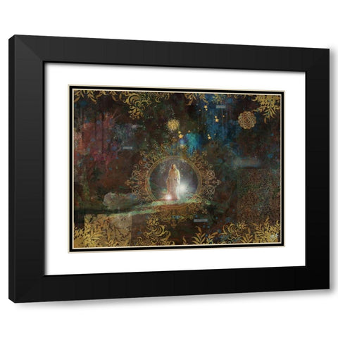 Jesus Light Black Modern Wood Framed Art Print with Double Matting by Wiley, Marta
