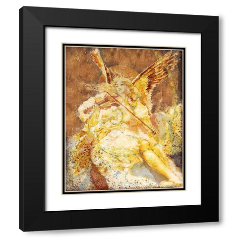 Fibonacci Angel Gold Black Modern Wood Framed Art Print with Double Matting by Wiley, Marta