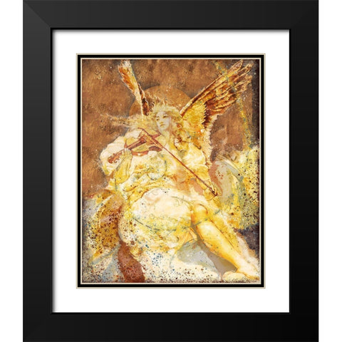 Fibonacci Angel Gold Black Modern Wood Framed Art Print with Double Matting by Wiley, Marta