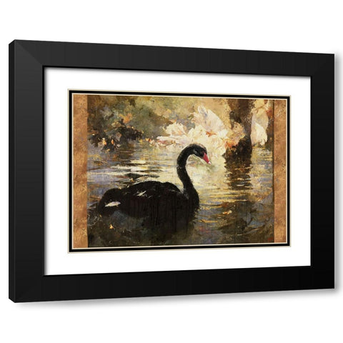 Swan I Black Modern Wood Framed Art Print with Double Matting by Wiley, Marta
