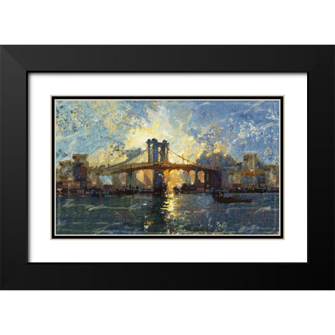 Brooklyn Bridge Horizontal I Black Modern Wood Framed Art Print with Double Matting by Wiley, Marta