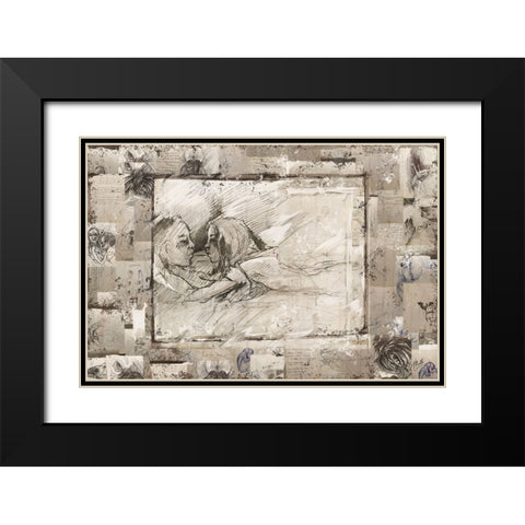 Rebound sketch collage Black Modern Wood Framed Art Print with Double Matting by Wiley, Marta
