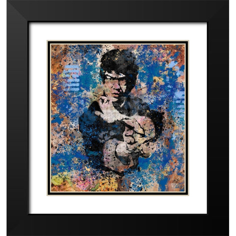 Bruce Lee I Black Modern Wood Framed Art Print with Double Matting by Wiley, Marta