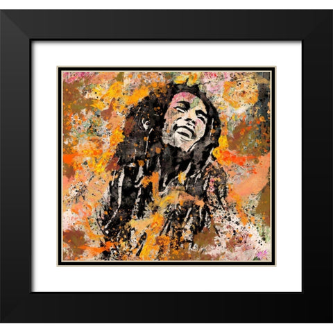 Bob Marley II Black Modern Wood Framed Art Print with Double Matting by Wiley, Marta