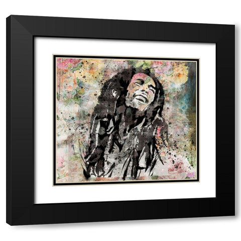Bob Marley III Black Modern Wood Framed Art Print with Double Matting by Wiley, Marta
