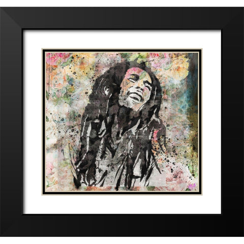 Bob Marley IIII Black Modern Wood Framed Art Print with Double Matting by Wiley, Marta