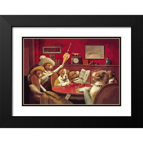 Poker Dogs: This Game Is Over, 1903 Black Modern Wood Framed Art Print with Double Matting by Coolidge, C.M.