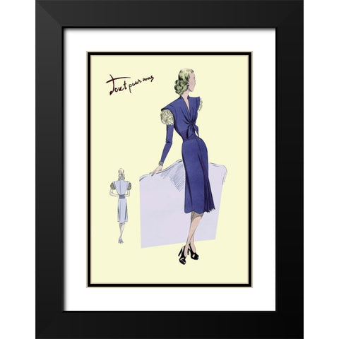 Dress Suit with Pleats, 1947 Black Modern Wood Framed Art Print with Double Matting by Unknown