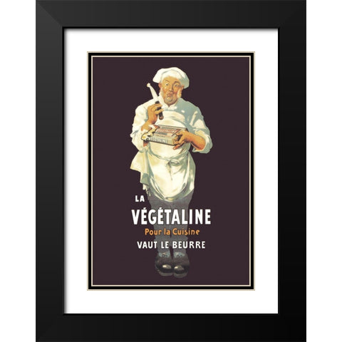 La Vegetaline - Pour la Cuisine Black Modern Wood Framed Art Print with Double Matting by Unknown