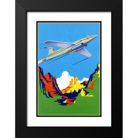 Jet Broom Label Black Modern Wood Framed Art Print with Double Matting by Unknown