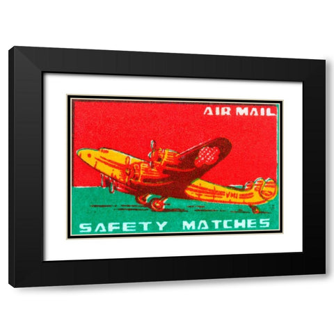 Air Mail Safety Matches Black Modern Wood Framed Art Print with Double Matting by Unknown