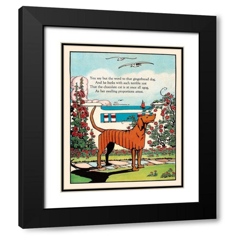 Gingerbread Dog Black Modern Wood Framed Art Print with Double Matting by Field, Eugene