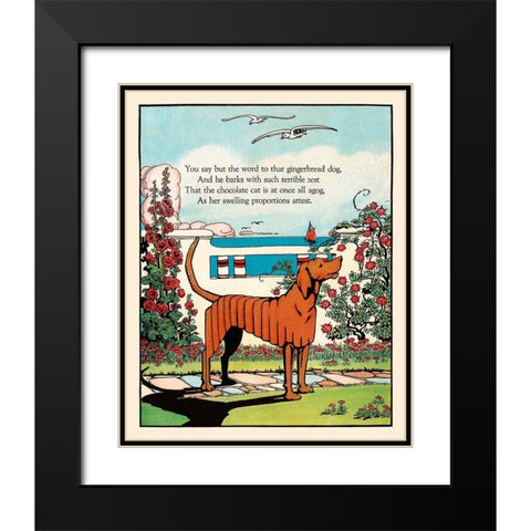 Gingerbread Dog Black Modern Wood Framed Art Print with Double Matting by Field, Eugene