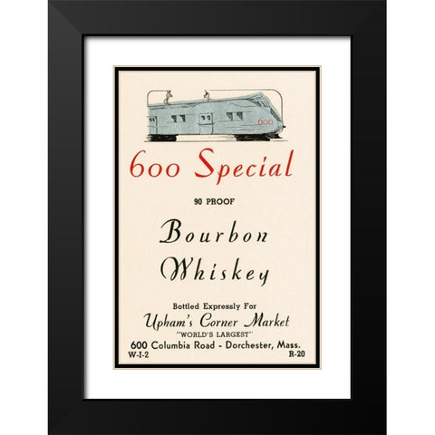 600 Special Bourbon Whiskey Black Modern Wood Framed Art Print with Double Matting by Vintage Booze Labels