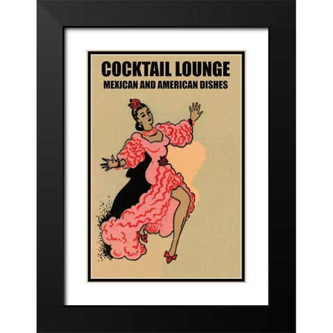 Cocktail Lounge Black Modern Wood Framed Art Print with Double Matting by Vintage Booze Labels