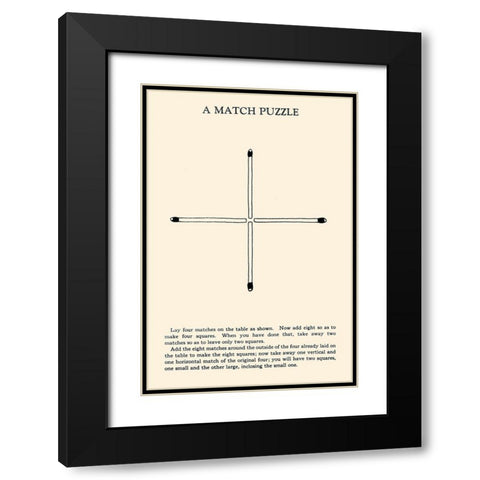 A Match Puzzle Black Modern Wood Framed Art Print with Double Matting by Retromagic