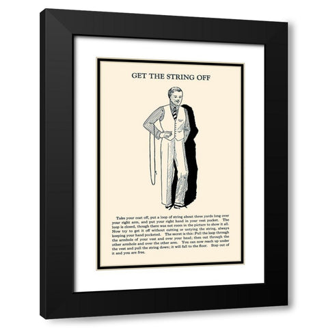 Get the String Off Black Modern Wood Framed Art Print with Double Matting by Retromagic