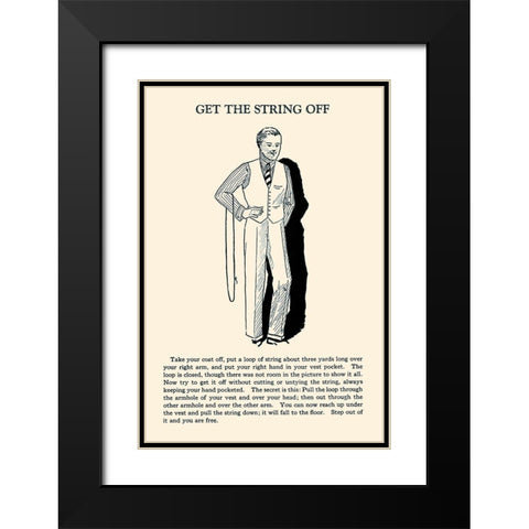 Get the String Off Black Modern Wood Framed Art Print with Double Matting by Retromagic