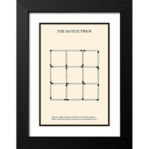 The Match Trick - Two Perfect Squares Black Modern Wood Framed Art Print with Double Matting by Retromagic