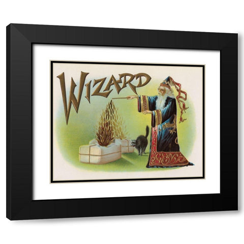 Wizard Black Modern Wood Framed Art Print with Double Matting by Halloween