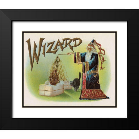 Wizard Black Modern Wood Framed Art Print with Double Matting by Halloween