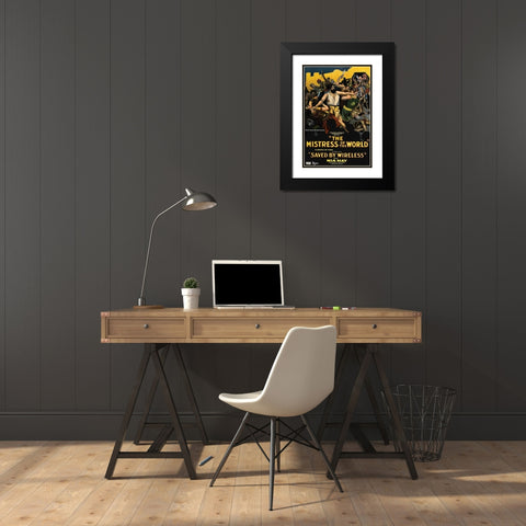Movie Poster: The Mistress of the World Black Modern Wood Framed Art Print with Double Matting by Unknown 20th Century American Illustrator