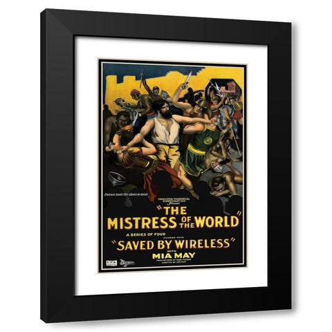 Movie Poster: The Mistress of the World Black Modern Wood Framed Art Print with Double Matting by Unknown 20th Century American Illustrator