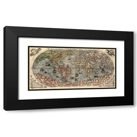 Universal Description of the Whole World Black Modern Wood Framed Art Print with Double Matting by Forlani, Paolo