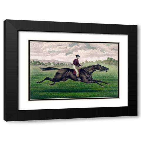 Parole: brown gelding, by Imp. Leamington, dam Maiden by Lexington Black Modern Wood Framed Art Print with Double Matting by Currier and Ives