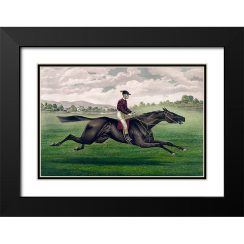 Parole: brown gelding, by Imp. Leamington, dam Maiden by Lexington Black Modern Wood Framed Art Print with Double Matting by Currier and Ives