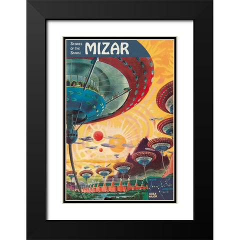 Retrosci-fi: Stories of the Stars - Floating Colonies of Mizar Black Modern Wood Framed Art Print with Double Matting by Paul, Frank R.