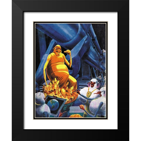 As Mars Sees Us Black Modern Wood Framed Art Print with Double Matting by Retrosci-fi