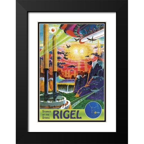 Retrosci-fi: Stories of the Stars... Rigel Black Modern Wood Framed Art Print with Double Matting by Paul, Frank R.