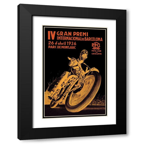 4th International Barcelona Grand Prix Black Modern Wood Framed Art Print with Double Matting by Unknown