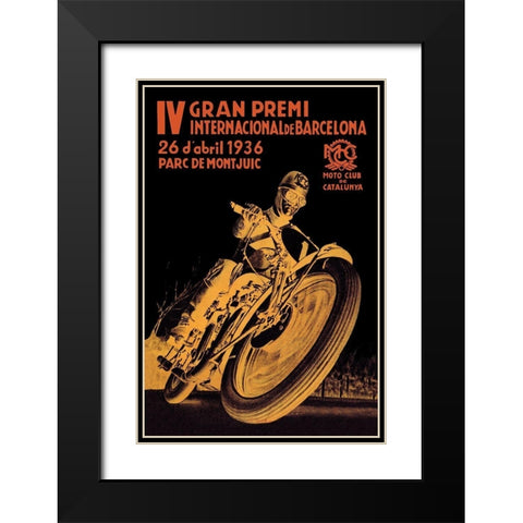 4th International Barcelona Grand Prix Black Modern Wood Framed Art Print with Double Matting by Unknown