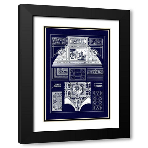 Cloister Vaults and Coved Ceilings (Blueprint) Black Modern Wood Framed Art Print with Double Matting by Buhlmann, J.