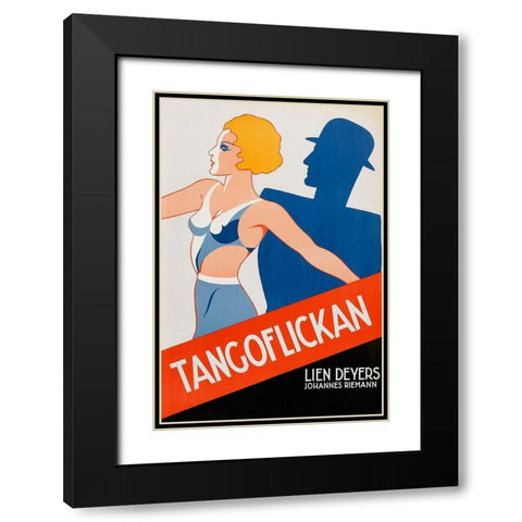 Vintage Film Posters: Tango Movies Tangoflickan Black Modern Wood Framed Art Print with Double Matting by Unknown