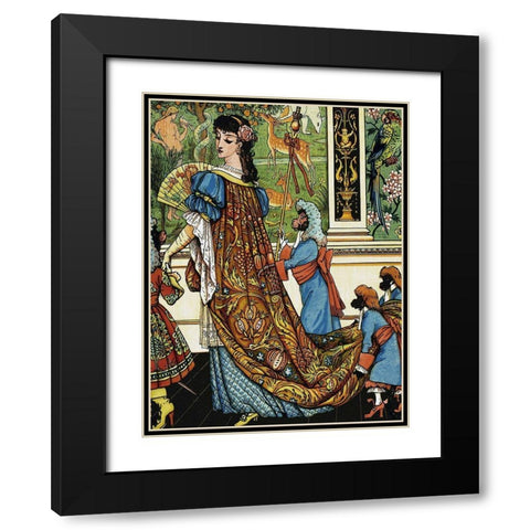 Beauty and the Beast - Beauty Black Modern Wood Framed Art Print with Double Matting by Crane, Walter