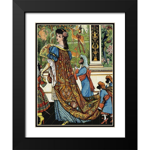 Beauty and the Beast - Beauty Black Modern Wood Framed Art Print with Double Matting by Crane, Walter