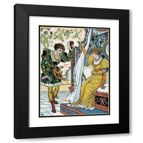 Frog Prince - The Transformation Black Modern Wood Framed Art Print with Double Matting by Crane, Walter