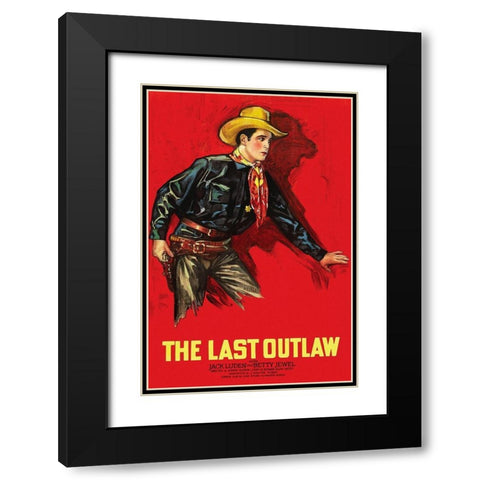 Vintage Westerns: Last Outlaw Black Modern Wood Framed Art Print with Double Matting by Unknown
