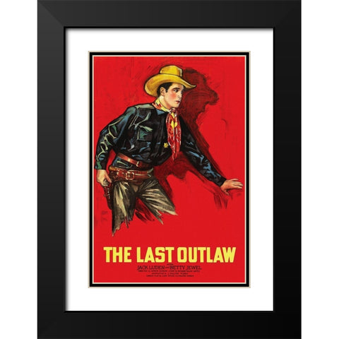 Vintage Westerns: Last Outlaw Black Modern Wood Framed Art Print with Double Matting by Unknown