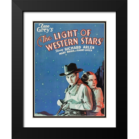 Vintage Westerns: Light of the Western Stars Black Modern Wood Framed Art Print with Double Matting by Unknown
