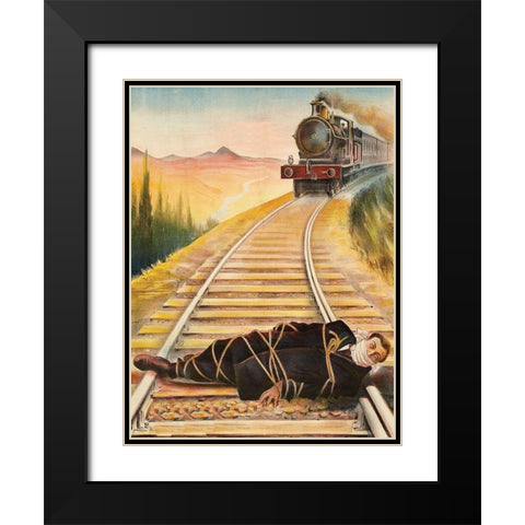 Vintage Westerns: Main de Fer Black Modern Wood Framed Art Print with Double Matting by Unknown