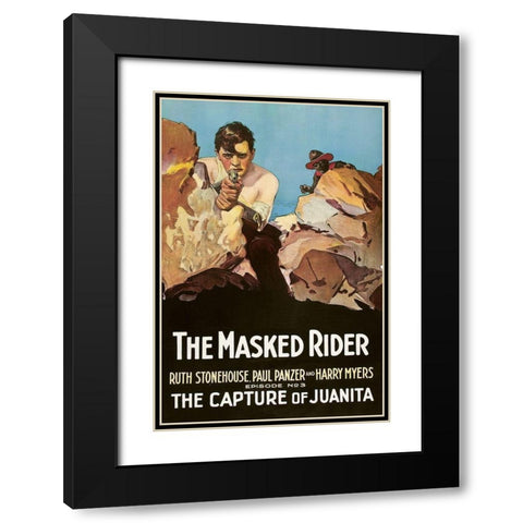 Vintage Westerns: Masked Rider - The Capture of Juanita Black Modern Wood Framed Art Print with Double Matting by Unknown
