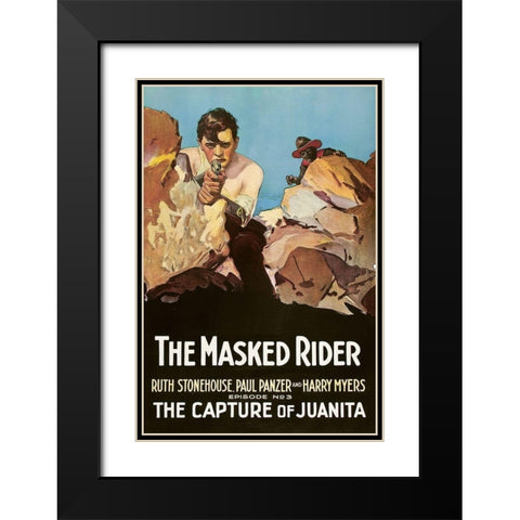 Vintage Westerns: Masked Rider - The Capture of Juanita Black Modern Wood Framed Art Print with Double Matting by Unknown