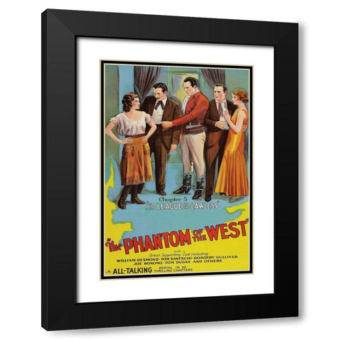 Vintage Westerns: Phantom of the West - League of the Lawless Black Modern Wood Framed Art Print with Double Matting by Unknown